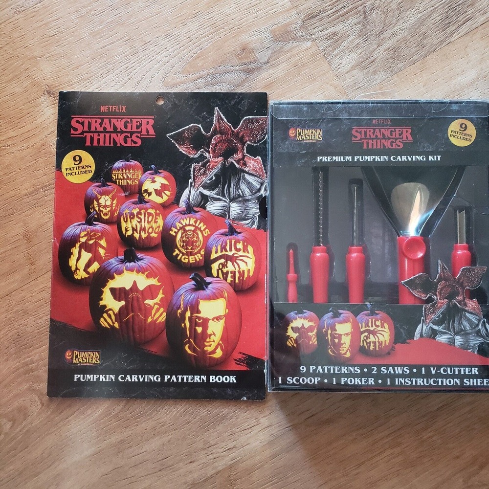 NEW - Netflix Stranger Things - Premium Pumpkin Carving Kit + Pattern Book